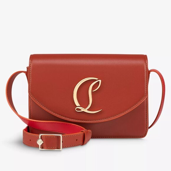 Christian Louboutin LOUBI54 Leather Crossbody Shoulder Bag Rouquine - Picture 1 of 16